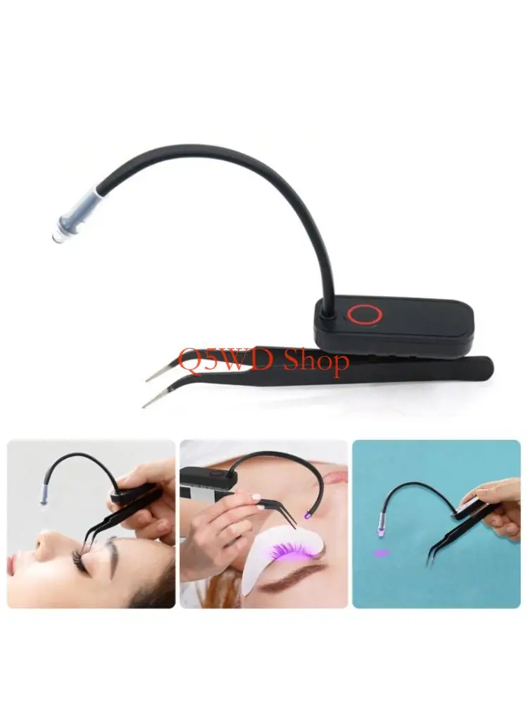 q5wd-調整可能なグースネック硬化ライト速乾性プロフェッショナルまつげツールセット