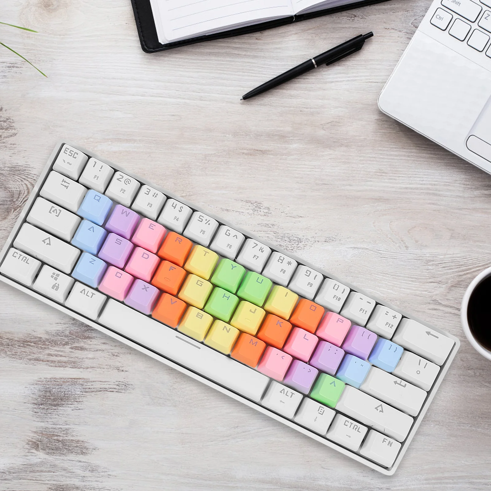 

1 set Pbt Keycaps Set Stylish Wear Resistant Mechanical Keyboard Replacement Colorful Non- Computer Keyboard Accessories