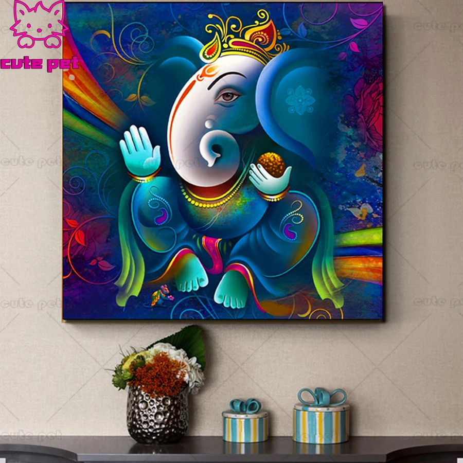 

Ganesha Painting full square diamond painting pictures for embroidery round diamond mosaic paintings wall stickers decoration