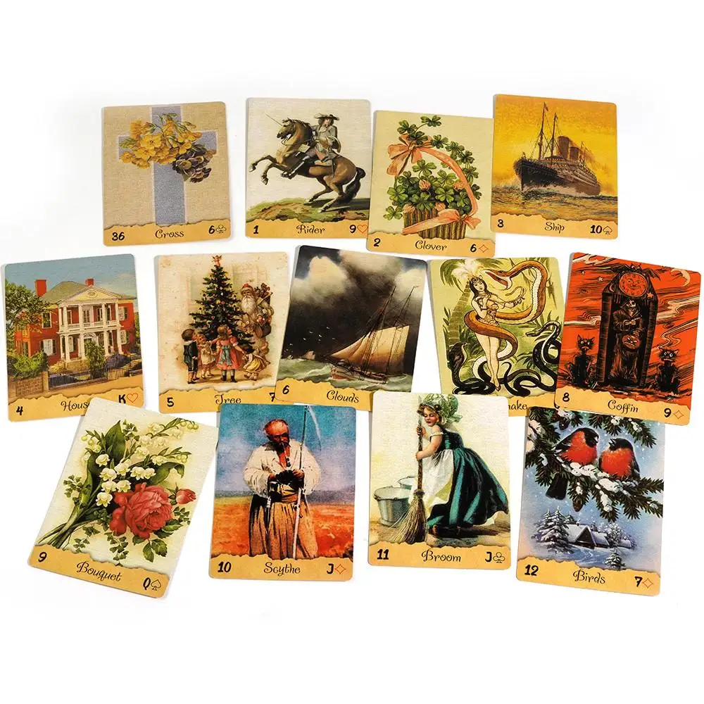 11*6.5cm Granny'S Postcards Lenormand 36 Cards Oracle Deck Century From Europe Tarot Deck