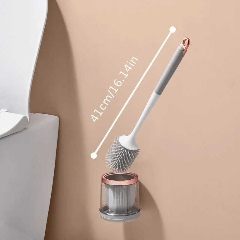 WIKHOSTAR Luxury Toilet Brush Bathroom Wall-mount Quick Draining Clean Tool Cleaning Brush Bathroom Accessories Sets