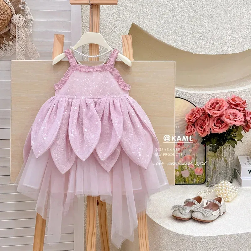 할로윈 어린이 팅커벨 핑크 코스프레 의상 유아 소녀 화려한 요정 꽃 엘프 아이 생일 공주 티아나 드레스업