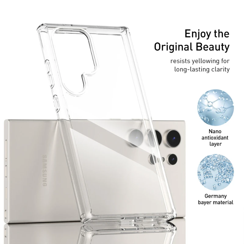 Suitable for Samsung SAMSUNG Galaxy S24Ultra scratch resistant transparent phone case with anti drop protective cover