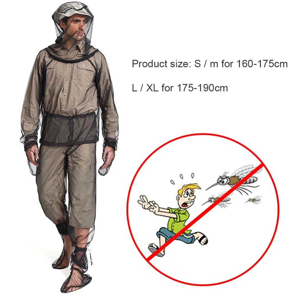 Outdoor Mosquito Protection Suit Insect Proof Mesh Hooded Jacket For Fishing Camping Bug Net Shirt Pants Full Body Coverage - view 2