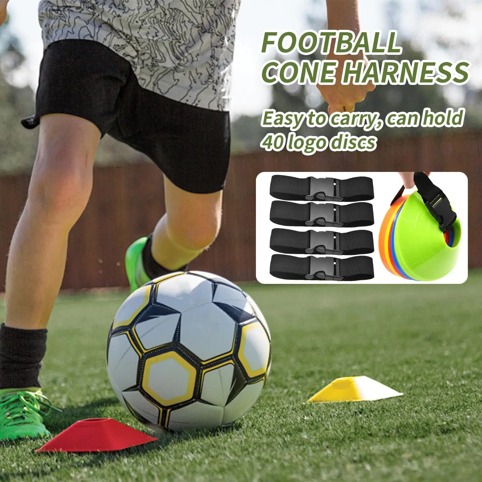 

Soccer Cone Straps Quick Release Disc Harness 4 Pieces Portable Reusable Sports Cone Straps For Outdoors Daily Exercise Football