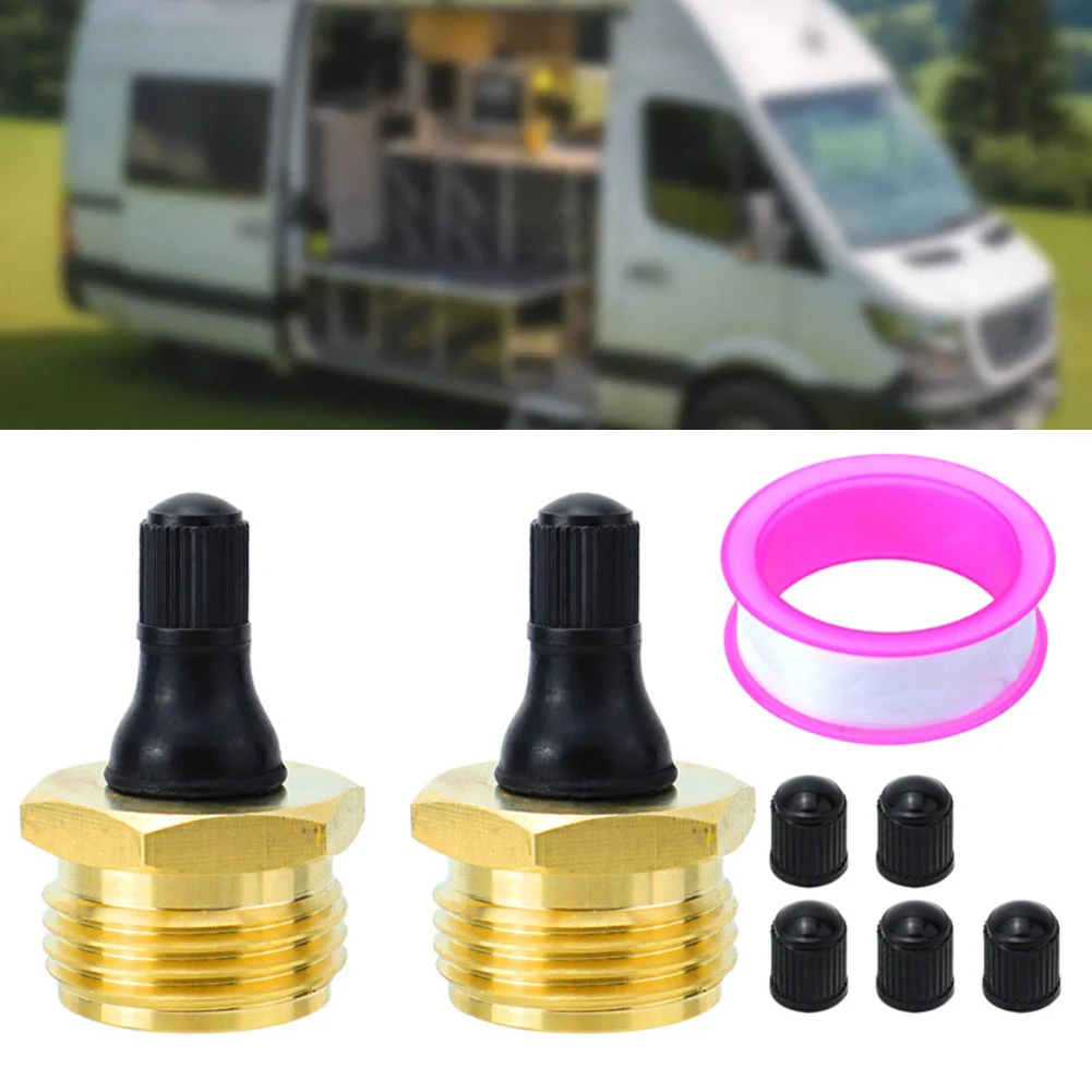 Safety Assurance For RV Water Lines Brass Nozzle RV Blow Out Valve Works With Sprinkler Systems Easy Installation
