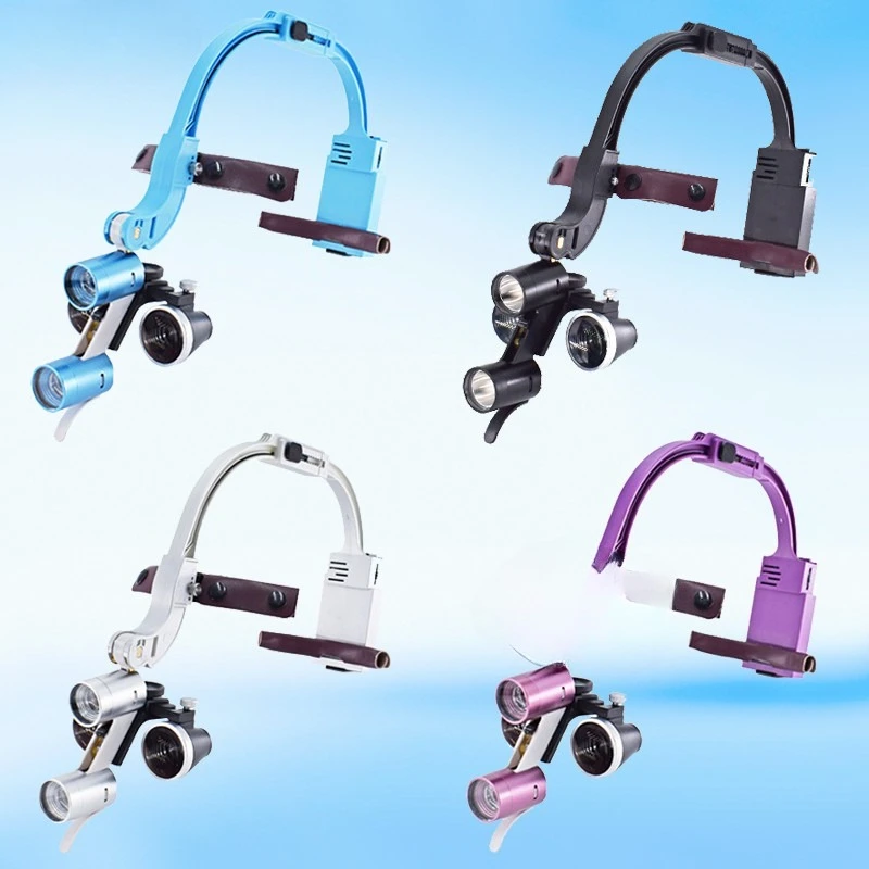 

Dental headlamp Binocular magnifying glass 2.5X/3.5X head-mounted oral examination lamp Cosmetic surgical headband lighting