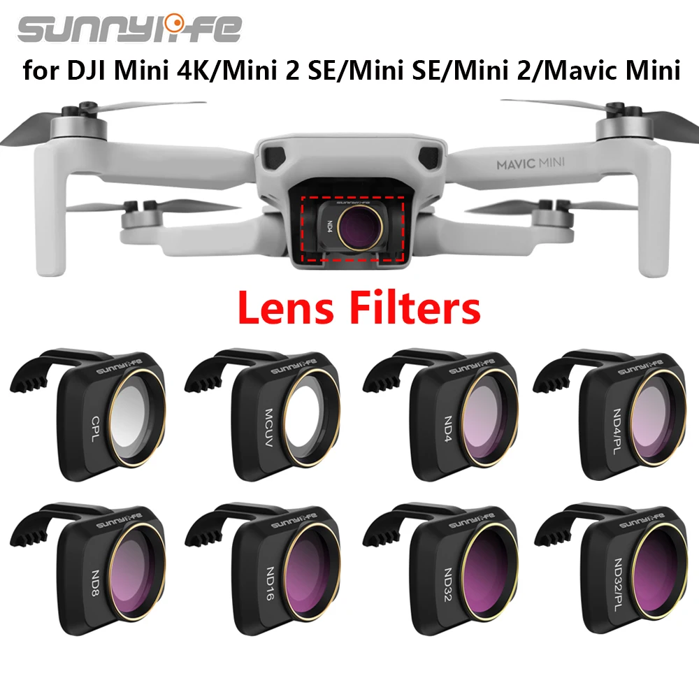 

Sunnylife ND Lens Filter for DJI Mavic Mini 4K/2/SE Optical Glass Lenses Filter Set ND4 ND8 ND16 ND32 MCUV Gimbal Drone Parts