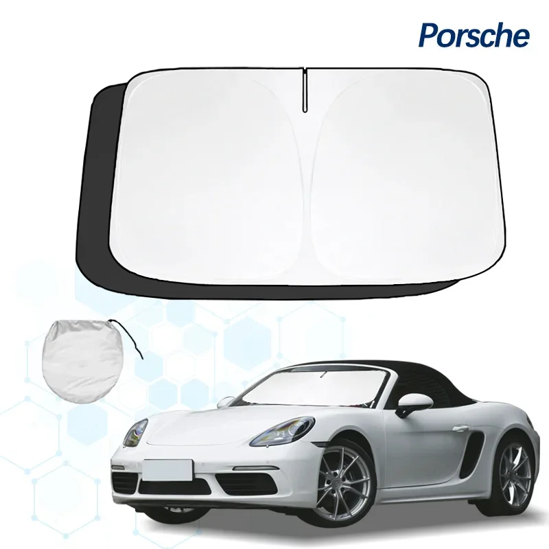 For Porsche 718 Boxster Windshield Sun Shade Sunshade Sun Visor Protector Foldable Blocks UV Rays Keep Car Cooler