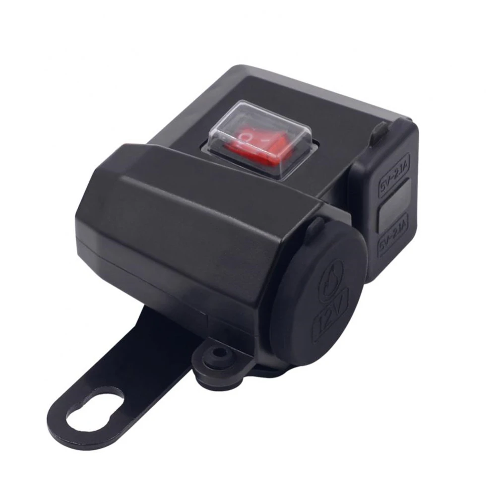 Dual USB Port Cigarette Lighter Socket Motorcycle Handlebar Charger For Phone Digital Display 2.1A Adapter Power Supply