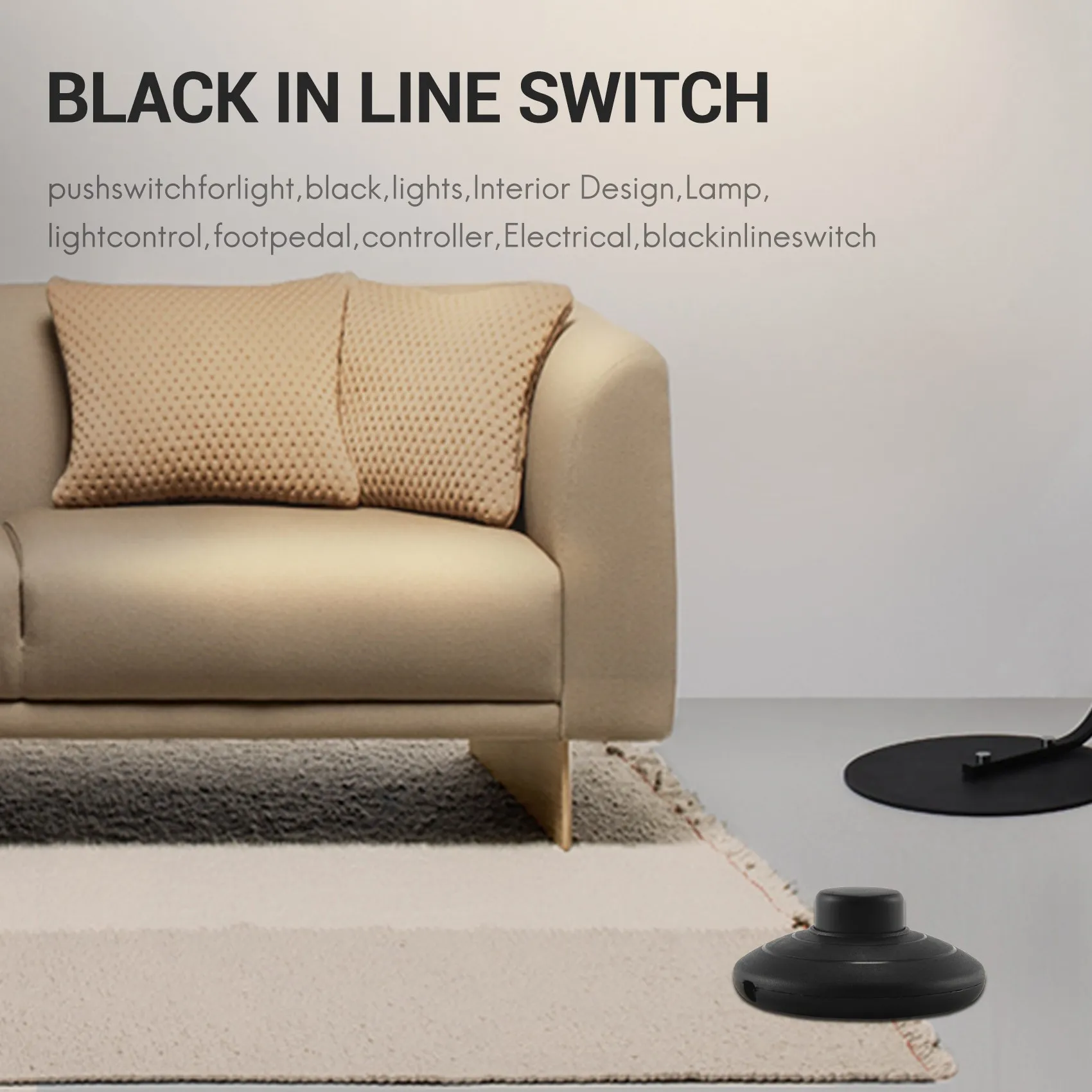 เป็นมิตรกับสิ่งแวดล้อม 1 ชิ้นสีดํา In-line โคมไฟสวิทช์เท้า Push Power เหยียบ FootSwitch