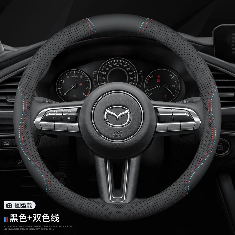 Für Mazda 3 5 6 SKYACTIV Axela Atenza CX30 CX50 CX5 CX7 CX8 CX9 MX5 RX8 BT50 37-38cm Leder Anti-Rutsch Lenkradbezug
