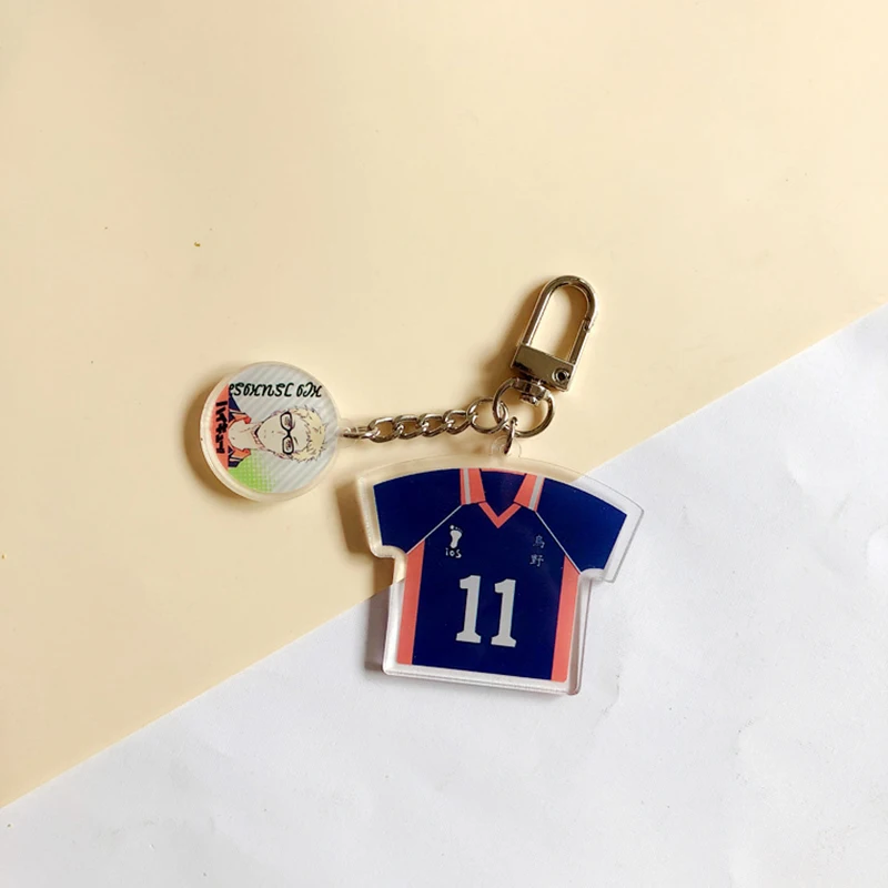 Anime Haikyuu!! Keychain New Cartoon Volleyball T-shirt Style Acrylic Keyring Bag Pendant Car Key Holder Fans Gifts