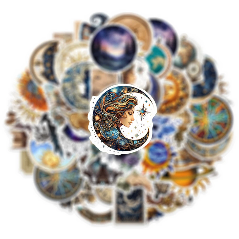 

10/30/50pcs Retro Cool Art Moon Myth Graffiti Stickers Decoration Laptop Motorcycle Phone Car Funny Waterproof Sticker Kids Toys