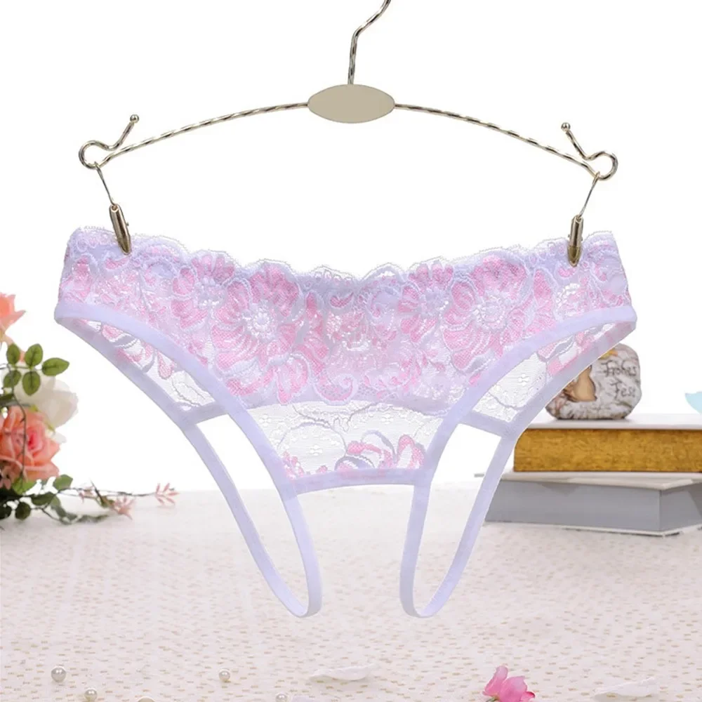 

Sexy Women Lace Thong G-string Panties Lingerie Underwear Crotchle T-back Briefs See Through Underpants Transparent Knickers