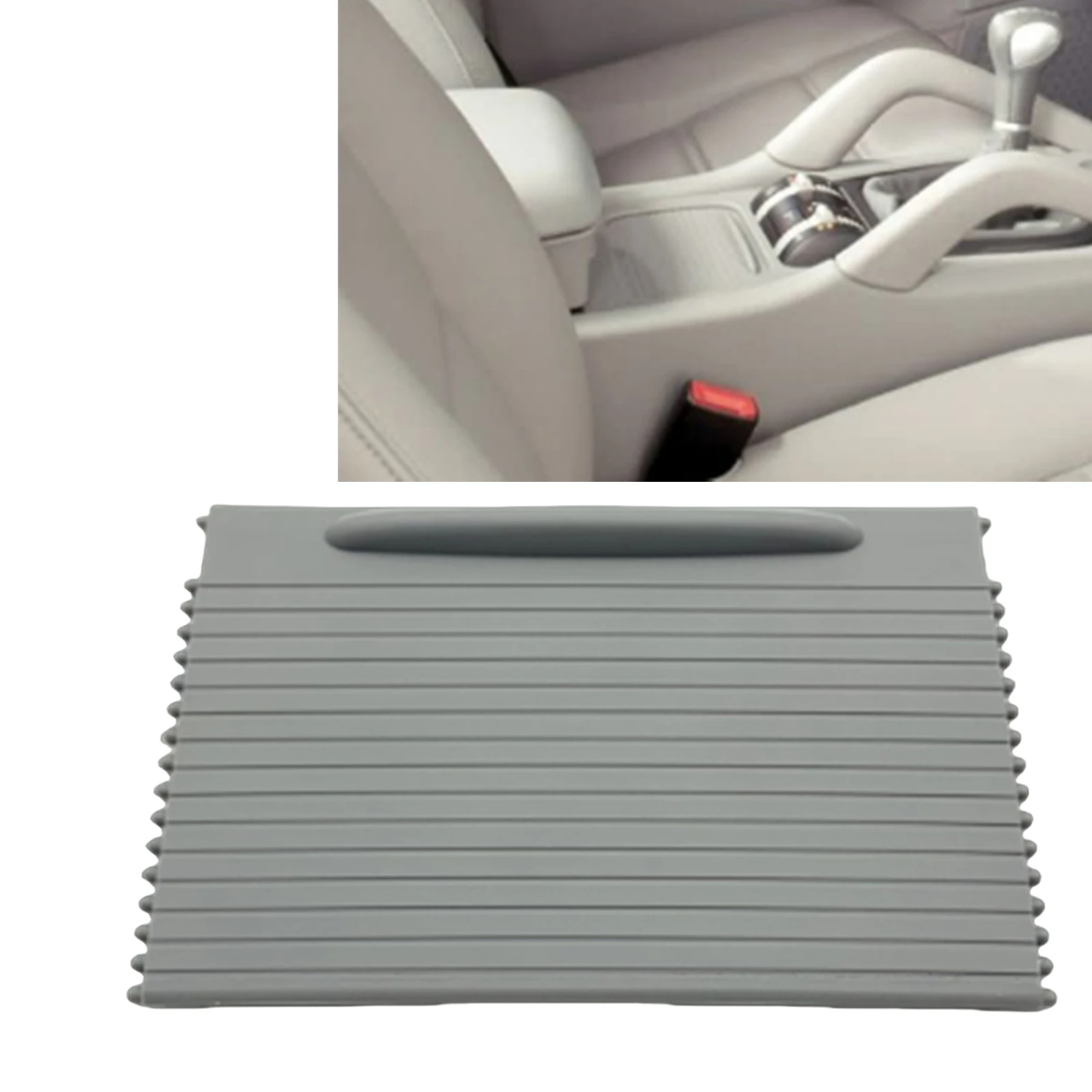 Center Cup Holder Roller Blind Cover For Porsche Cayenne 955 2003-2010 Armrest Box Storage Drink Panel Louver Zipper Sliding Mat