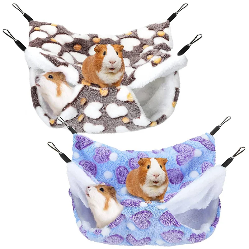 ABVT-4 Pieces Guinea Pig Rat Hammock Guinea Pig Hamster Ferret Hanging Hammock Bed For Small Animals Chinchilla Small