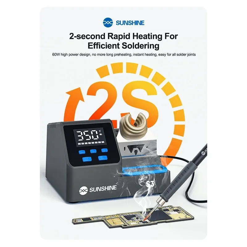 S3 60W 210 Intelligent Soldering Station 2-second Rapid Heating for Mobile Phone Repair Soldering Station Tool