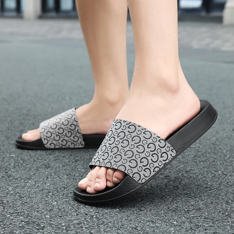 Summer Men Slippers Indoor Outdoor Casual Non-slip Beach Shoes Large Size36-48 For Women Breathable Home-based Shoe