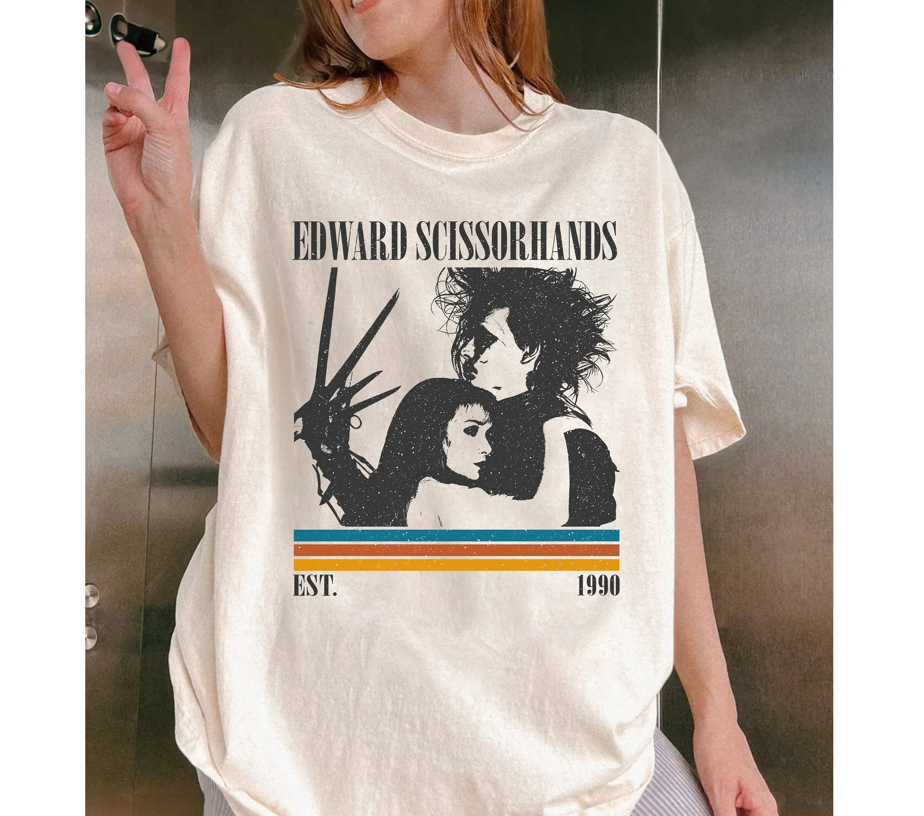 Edward Scissorhands T Shirt Movie Vintage Midcentury For Him Retro