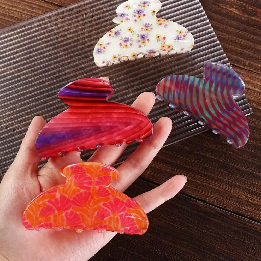 

Cute Colorful Flower Hair Claw Korean Style Headwear Hair Claw Clip Ponytail Holder Hair Accessories Acrylic Shark Clip Party