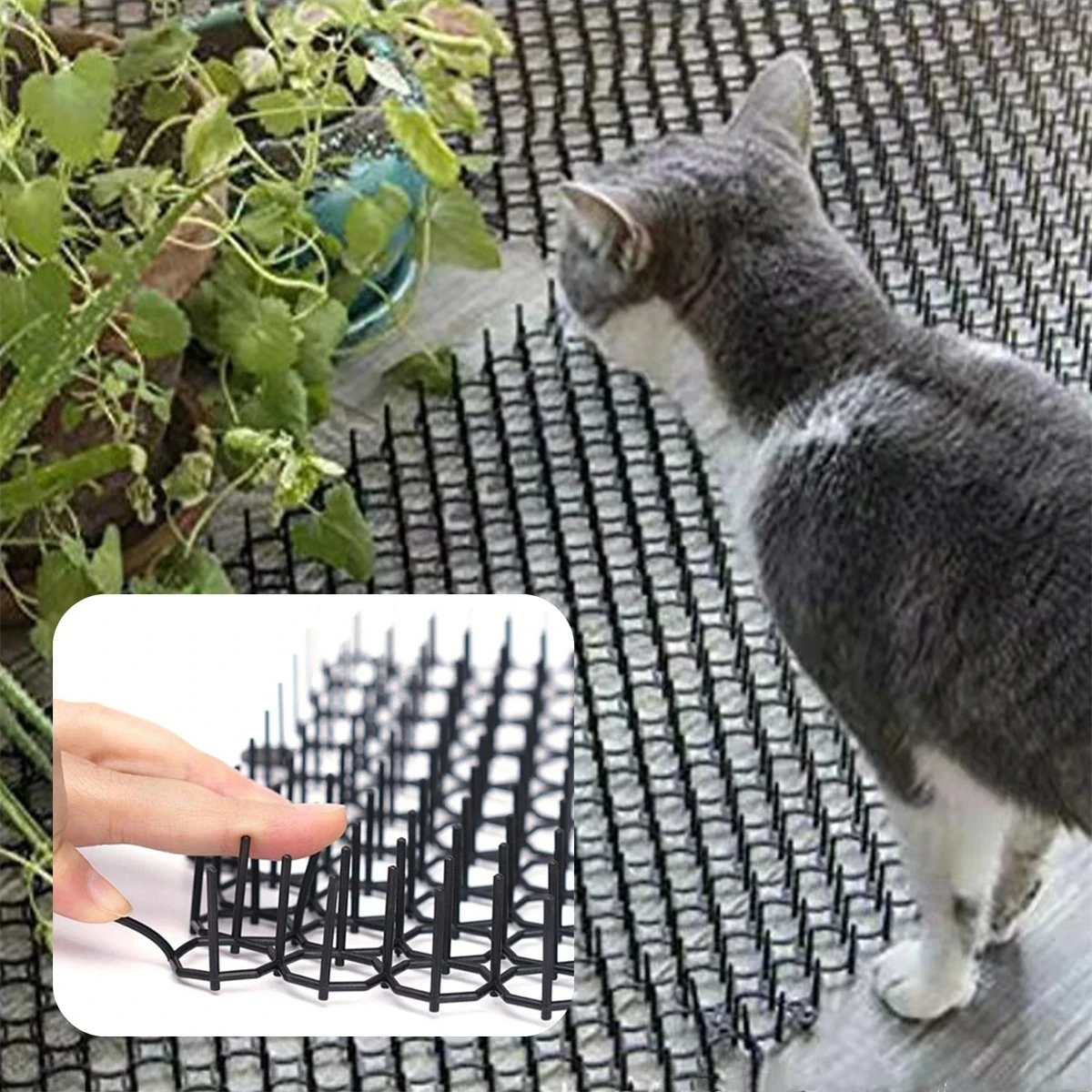1Pc Anti-Cat Spikes Mat Anti-Climbing Fence Balcony Isolation Gardening Anti-Cat Thorn Net Dog Squirrel Repellent Pet Supplies