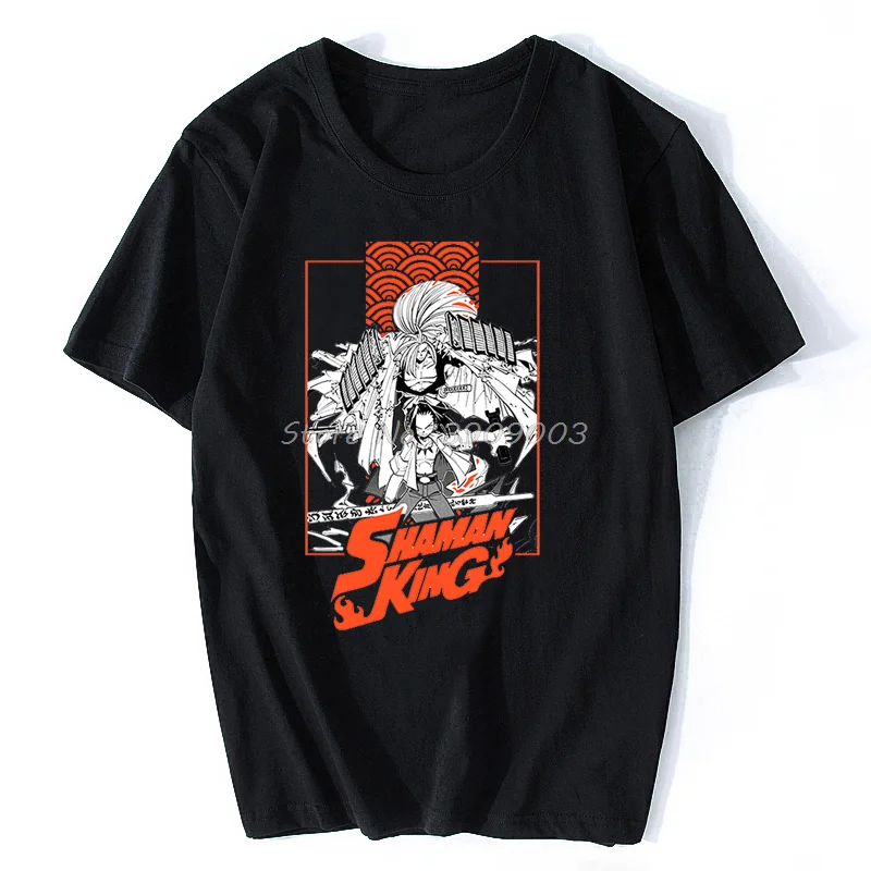 JAPAN Anime Shaman King Funny T Shirt Men New Cotton T-shirt Casual Short Sleeve Tshirt Manga Unisex Streetwear t-shirt