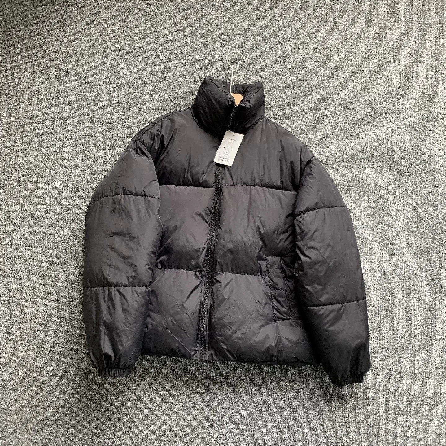 Unisex Loose Fit Cotton Jacket Stand Collar Bread Style Winter Coat Windproof Warm Casual Wear Polyester Fiber Long Sleeve