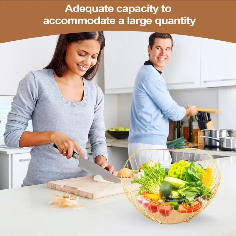 

Fruit Bowl Produce Baskets For Counter Multi-Functional Kitchen Storage And Organizer For Breads Vegetables And Snacks
