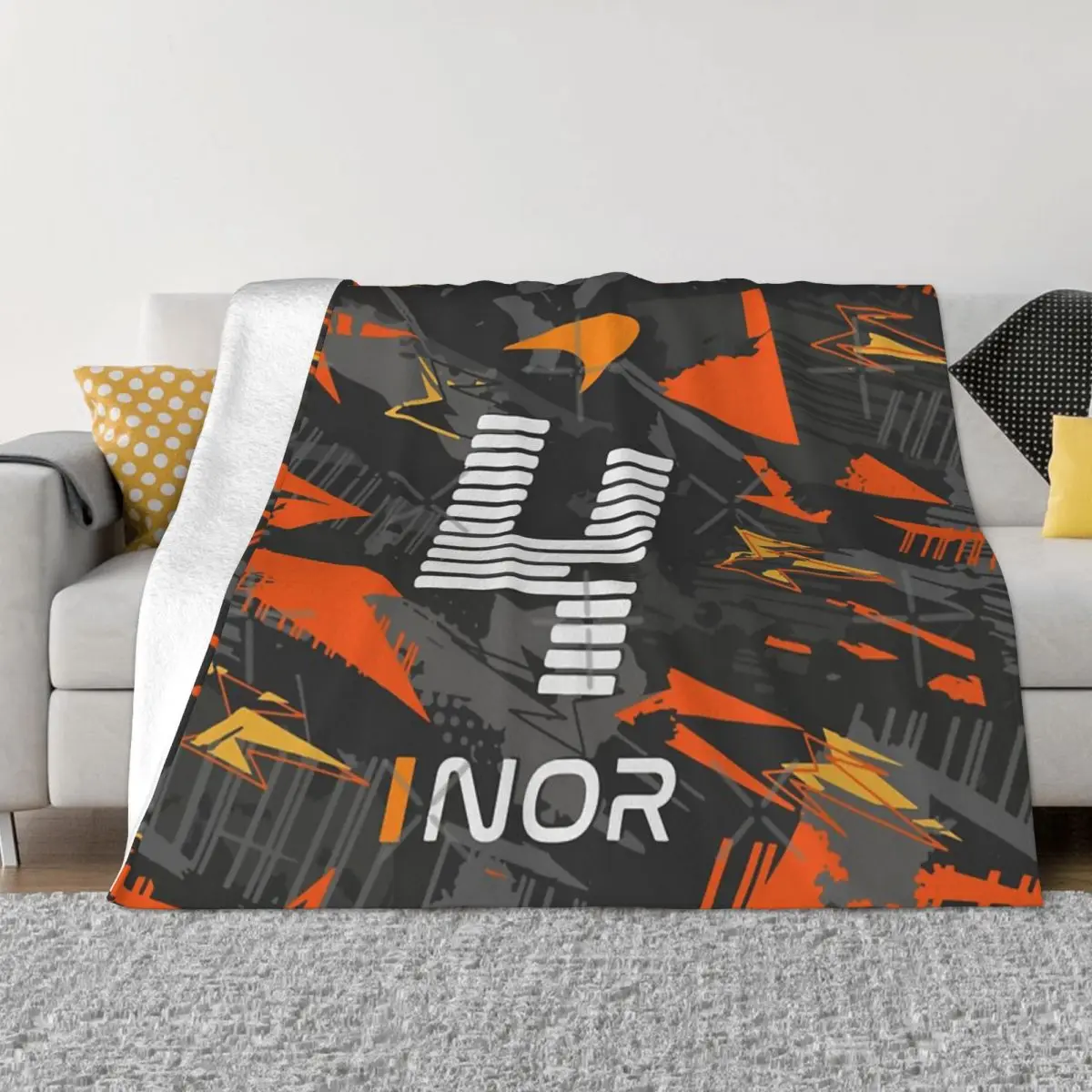 Lando Norris 4 - Abstract Design _F1 2024 Blanket Bedspread On The Bed Vintage For Double Bed