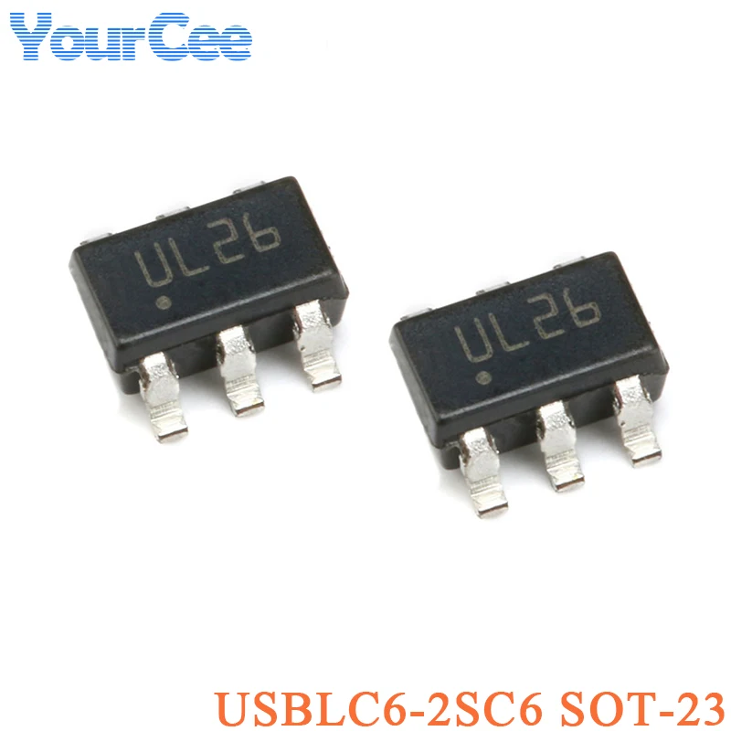 20pcs USBLC6-2SC6 SOT23 USBLC6 UL26 ESD Suppressor /TVS Diode Protection Chip IC Integrated Circuit