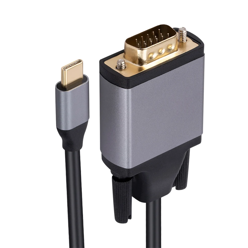 

USB 3.1 Type-C To VGA USB-C Cable Converter Type-C To VGA Adapter Aluminum Alloy USB3.1 HD Screen Cord for PC Laptop Monitor