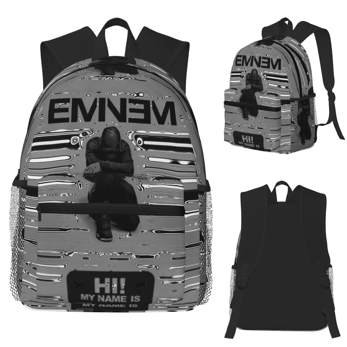 

Rapper Rap God Eminem Student Backpack School Bag Hiking Travel Daypack for Boys Girls Fashion Bookbag Shoulder Bags