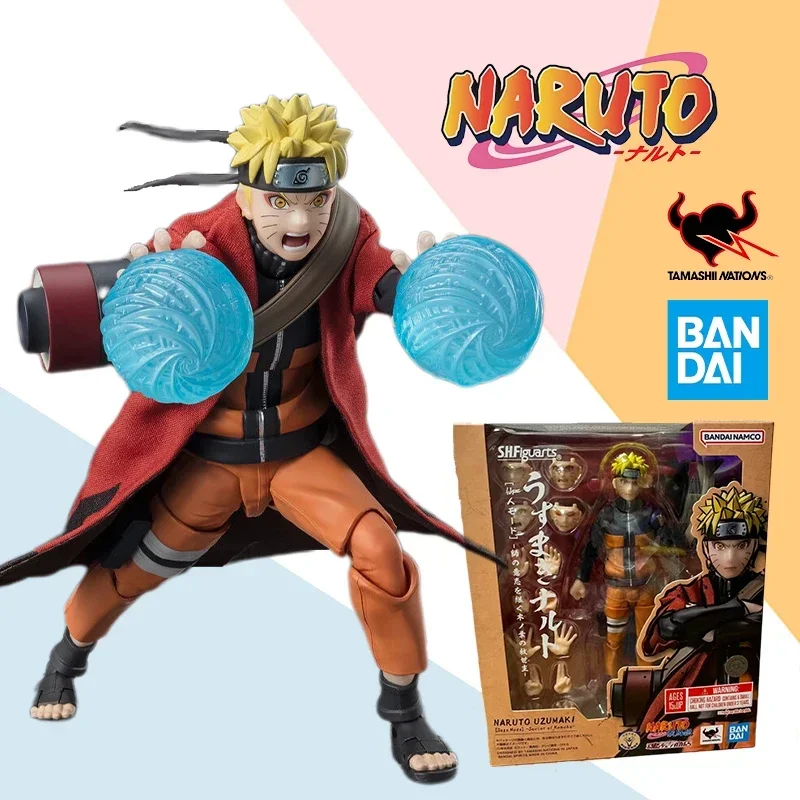 In Stock Bandai SHF NARUTO UZUMAKI SAGE MODE Anime full Action Figure Finished Model Kit Original box Toy Gift for kids