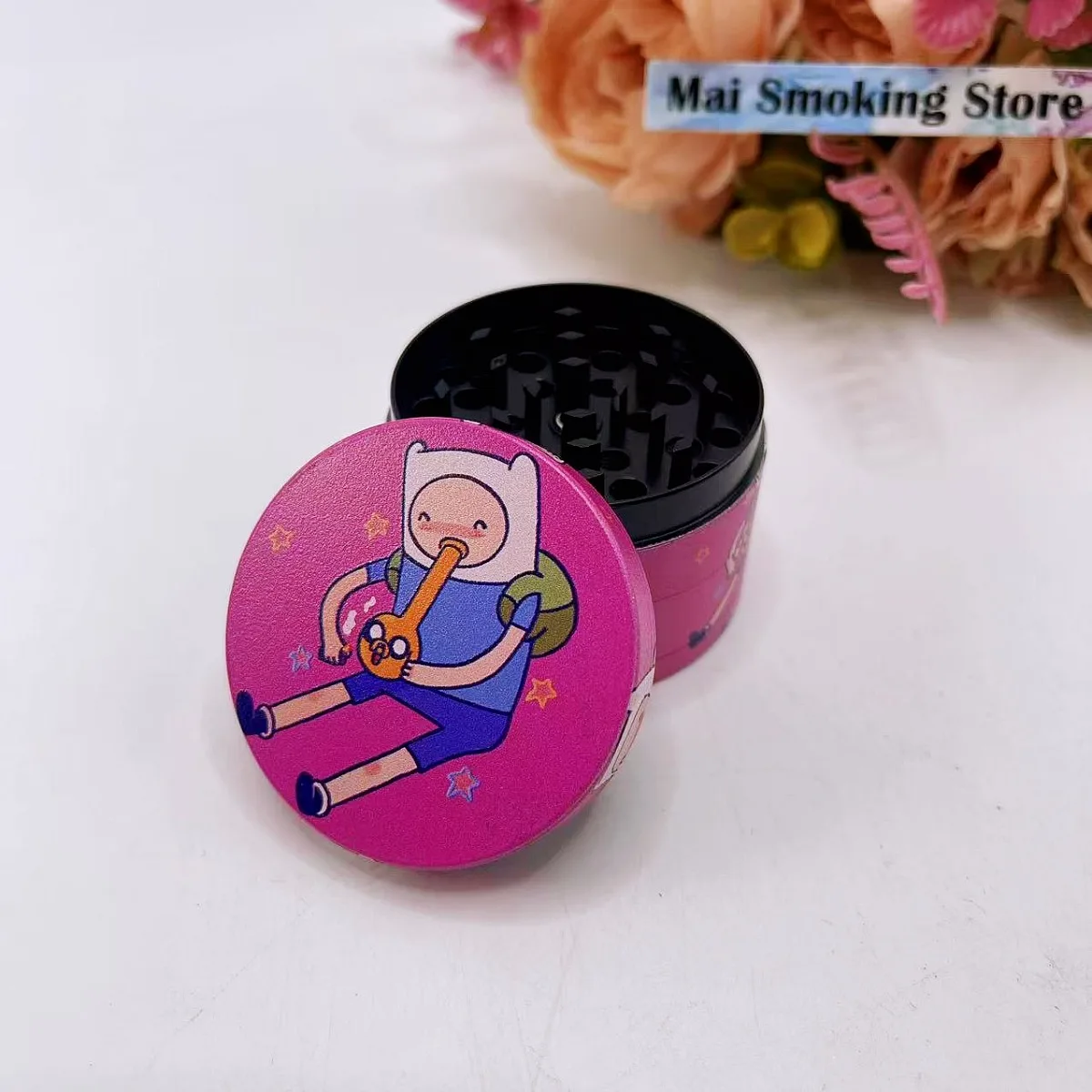 Moedor de Ervas Cartoon de 2 Polegadas, 4 Camadas, Manual, Moedor de Especiarias, Moedor de Sal e Pimenta, Acessórios para Fumar