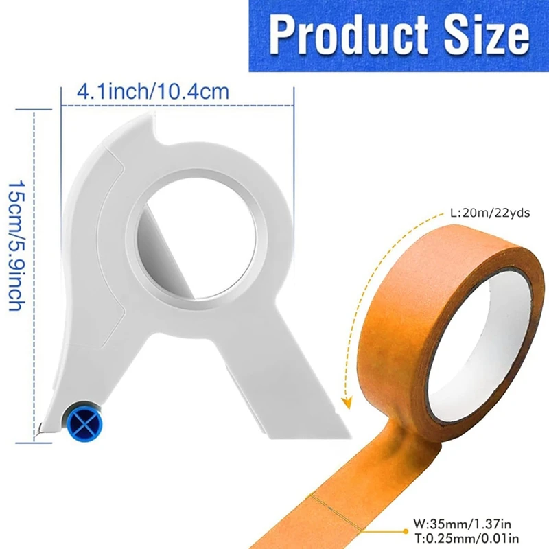 Juego de BAAG-6PCS aplicador de cinta de pintura adhesiva, herramienta aplicadora de cinta de pintores con 5 rollos de cinta de pintura y dispensador