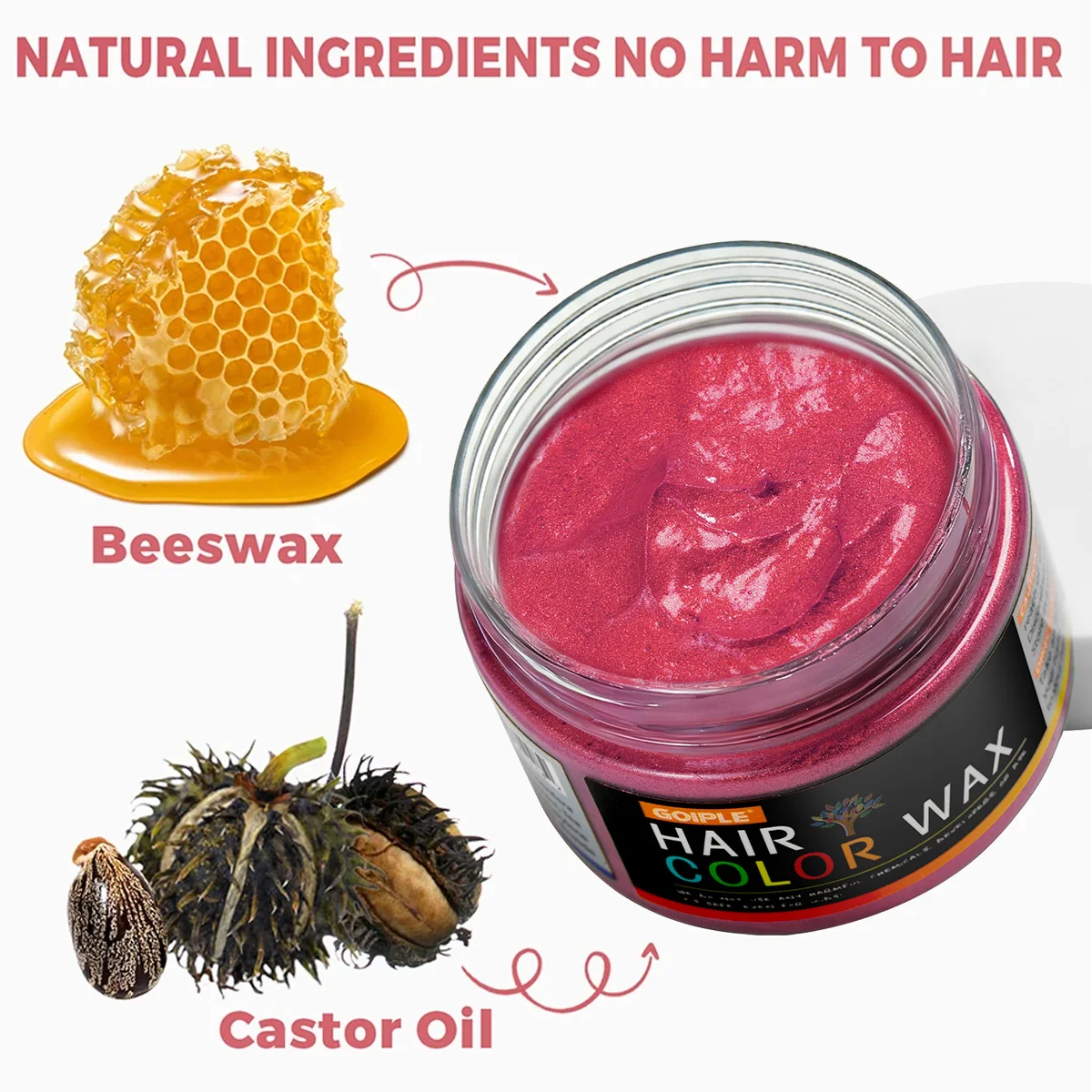 Valentine\'s Day Hair Color Wax for Men & Women Hair Clay Fashion One-Time Temporary Styling Dye Cream Easy Wash Hair Beard Color