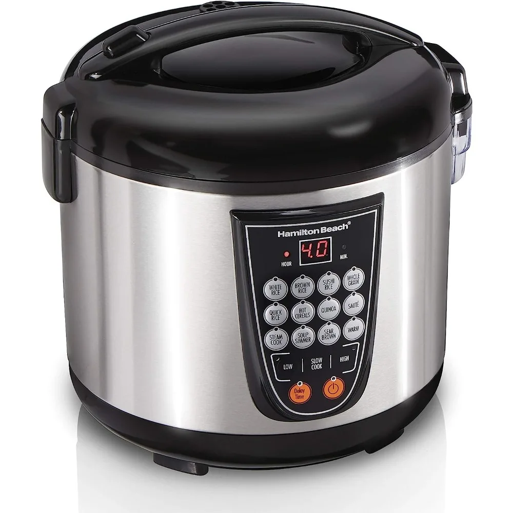 

Digital Programmable Rice and Slow Cooker & Food Steamer, 14 Pre-Programmed Settings for Sear Saute, Hot Cereal, Nonstick Pot