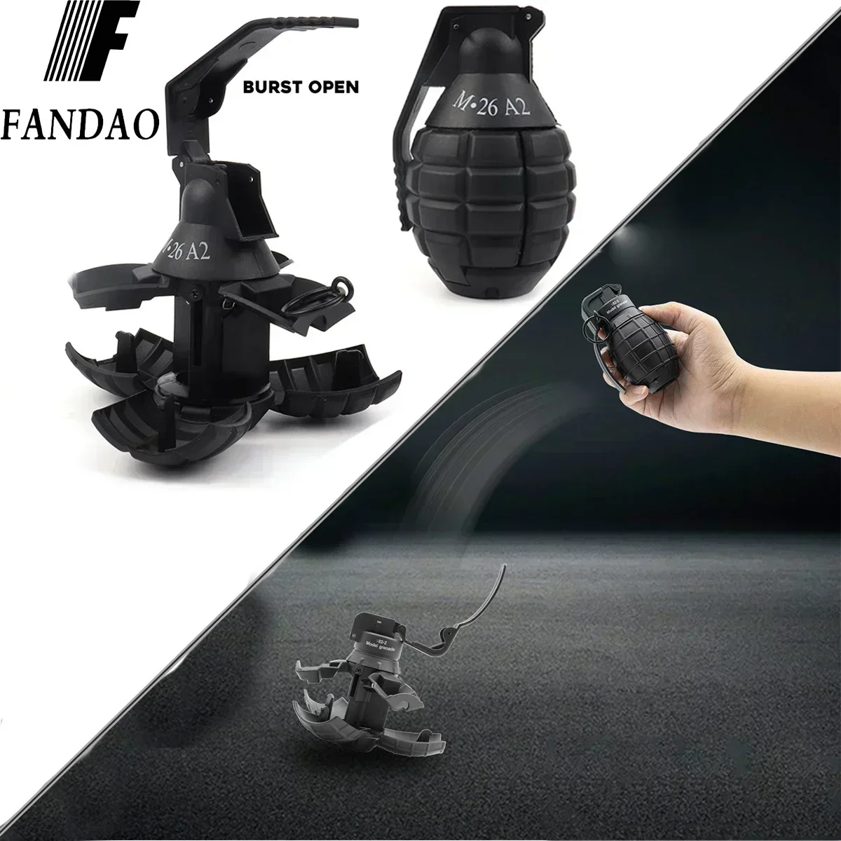DD-Model Toy Spring Powered Impact Battle Games Tactcial Airsoft Paintball Tactical Refillable Grenade Toy  CS Hand Grenades