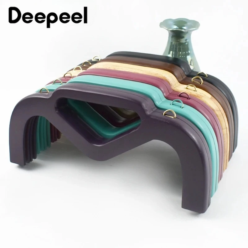 

1Pc 25cm Purse Frame Wooden Bag Handle for Wallet Clourse Clip Kiss Clasp Handbag Wovenbag DIY Sewing Bracket Bags Accessories