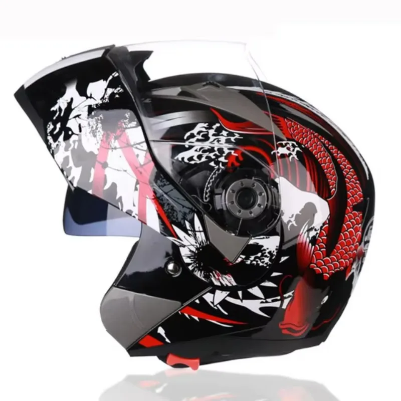 

Modular Dual Lens Flip up Motorcycle Helmet Motorbike Motocross Moto Helmet Crash Full Face Helmets Casco Moto Casque