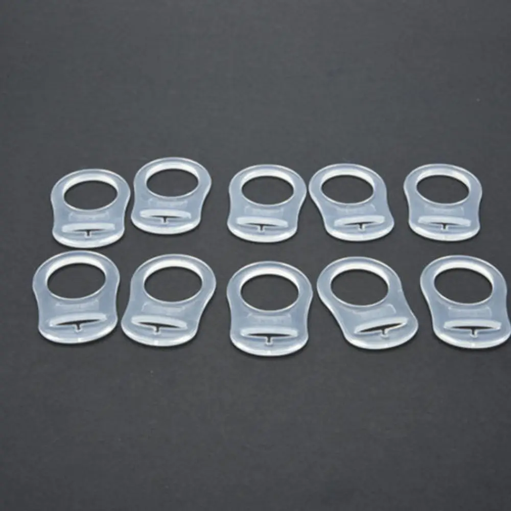 Useful Clear Silicone Ring Transparent 10 Pcs Button Pacifier Clip Adapter Adapter Dummy Pacifier Clip