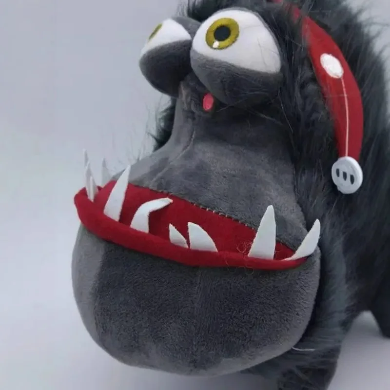 لعبة قطيفة على شكل كلب مؤذ بفم كبير، حيوان محشو لطيف للتعبير الشريط مع فرو عالي الجودة وفريد من نوعه قابل للتجميع #3