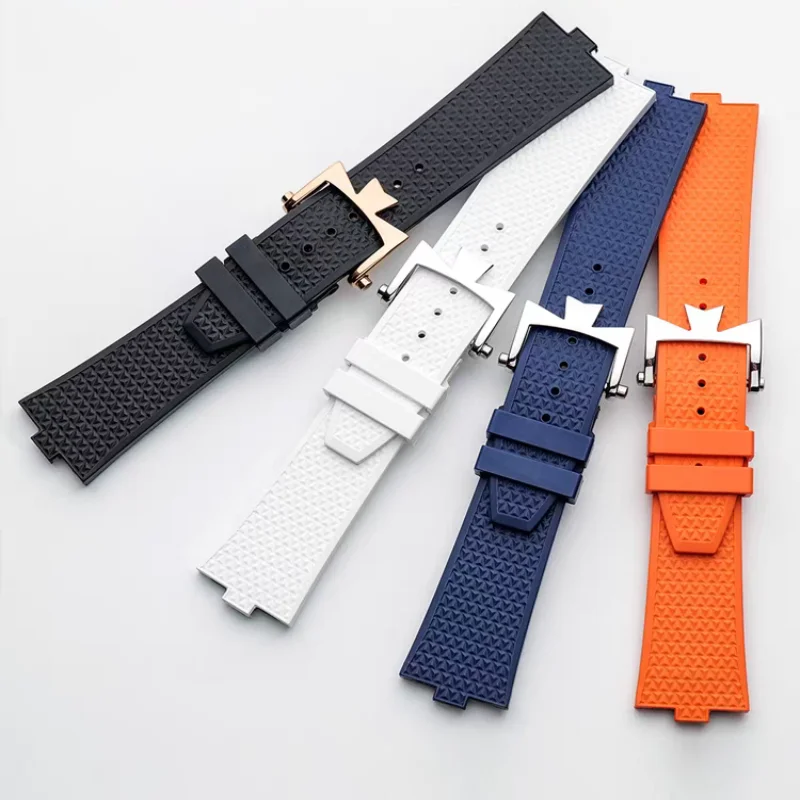 Quick Release Fluoros FKM Rubber Watchband Replacement for Vacheron Strap VC Overseas 4300V 4500V 5500V 7900V Watch Band 24x7mm