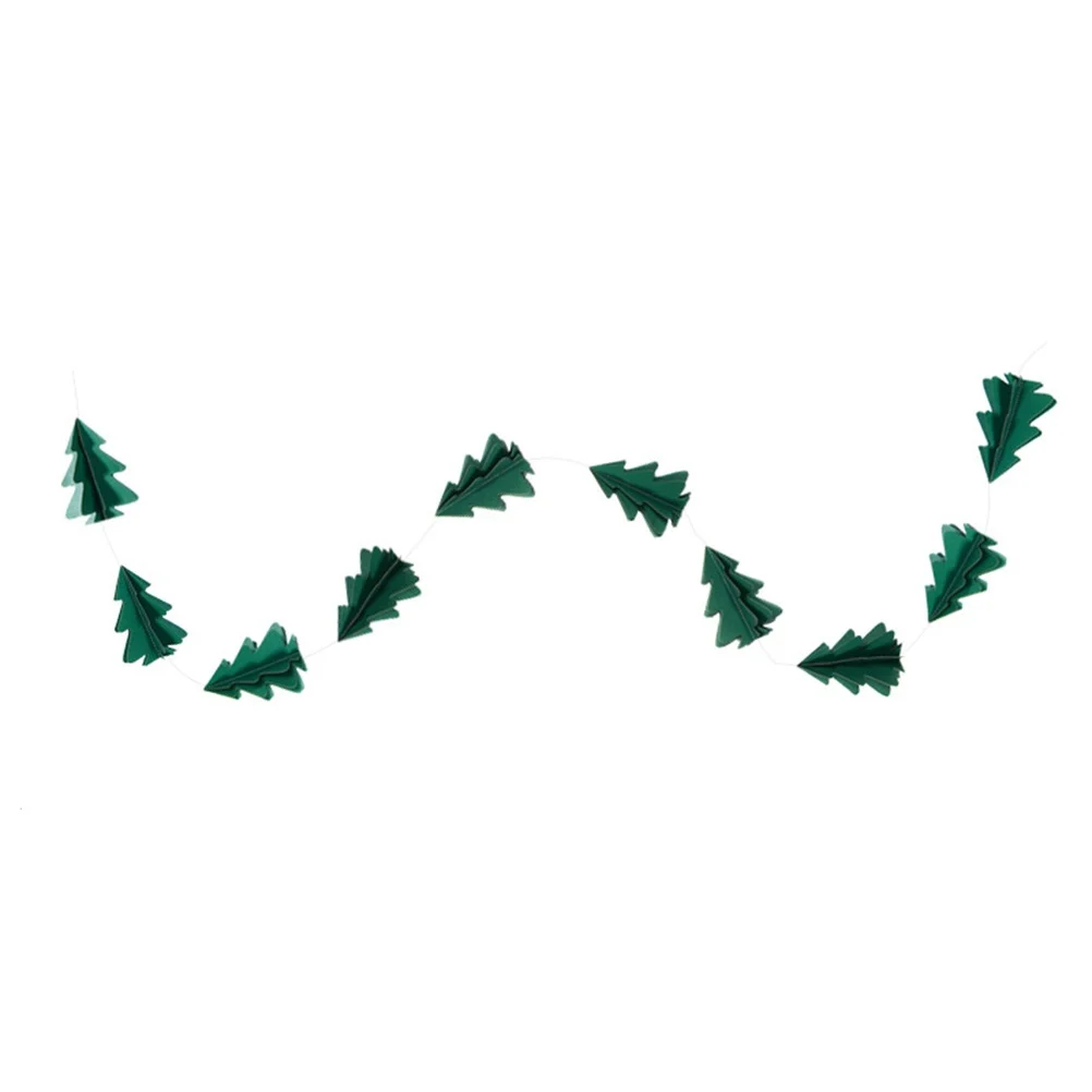

Mini Christmas Tree Banner Garlands Premium Cardboard Hanging String Decorations Christmas Party Home Wall Fireplace