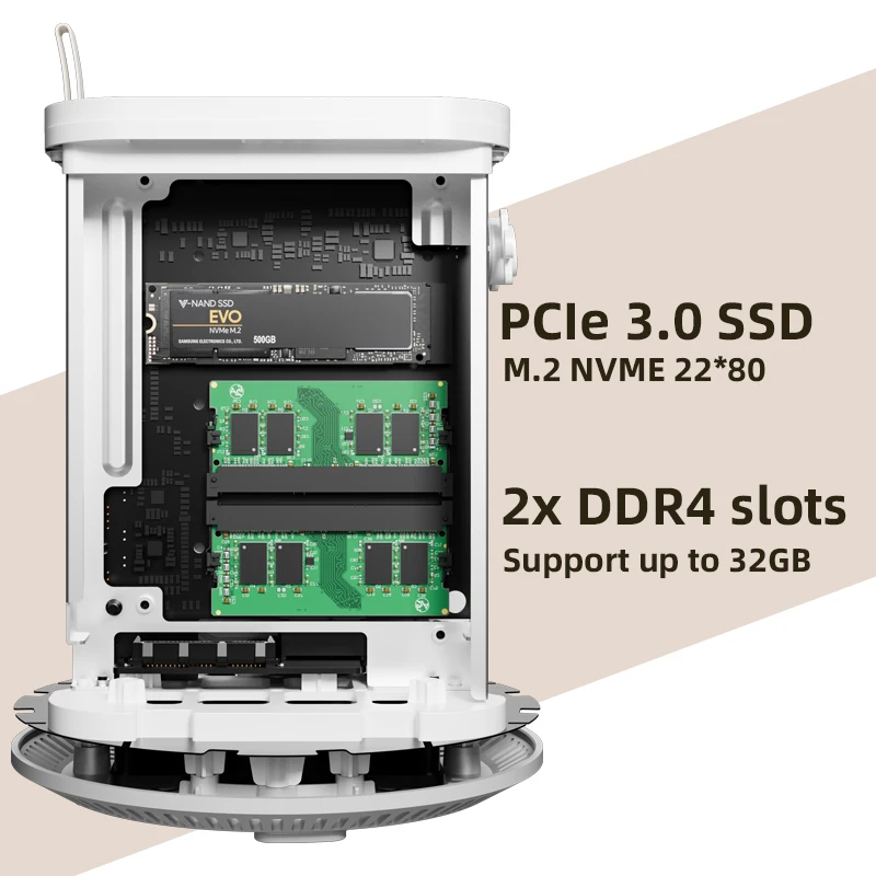 Imagem -04 - Xcy-roteador de Firewall Industrial Mini pc Nas R75825u N100 Ddr4 Wifi6 M.2 Nvme 2280 Pfsense Linux Windows 11