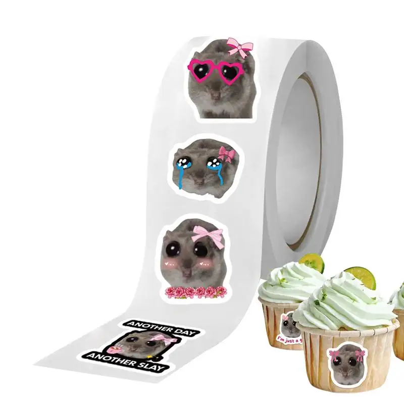 500PCS Sad Hamster Stickers Graffiti Nostalgia Stationery Vintage Laptop Pencil-box Scrapbook Phone Cartoon Toy Stickers ﻿