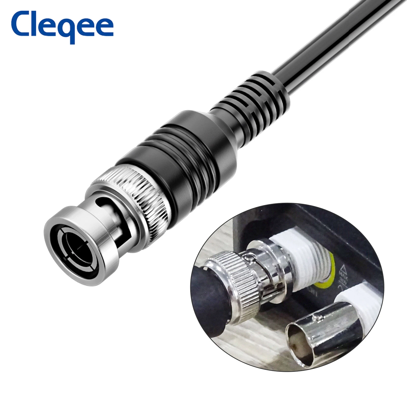 Cleqee P1011 BNC Q9 Male Plug to Dual Alligator Clips Oscilloscope Test Probe Test Lead Cable 110cm Wire