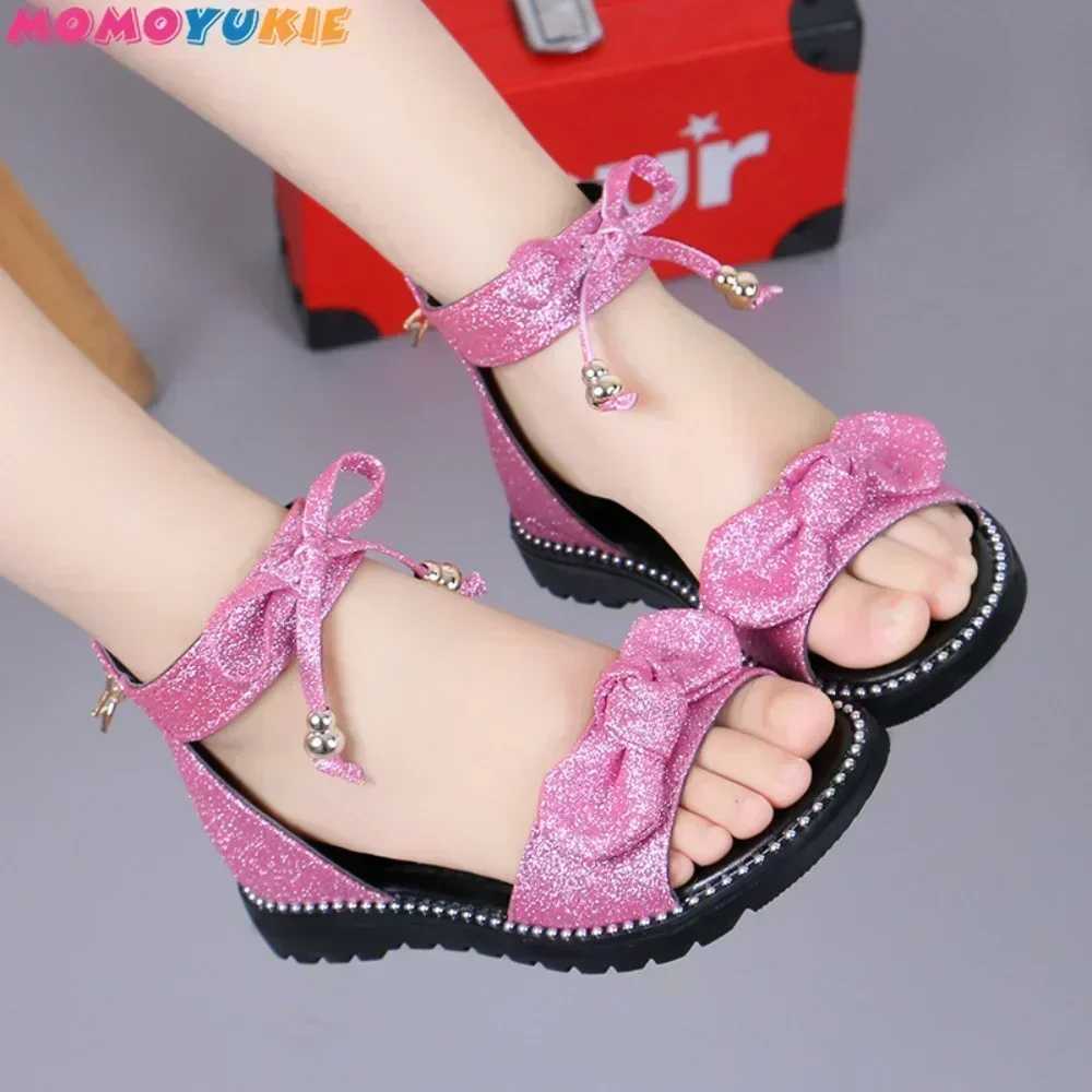 Fashion Princess Summer Cute Girl Sandals Temperament Baby Flower Lace Bow Sandal Girl Shoes Children\'s Shoes Children Girls