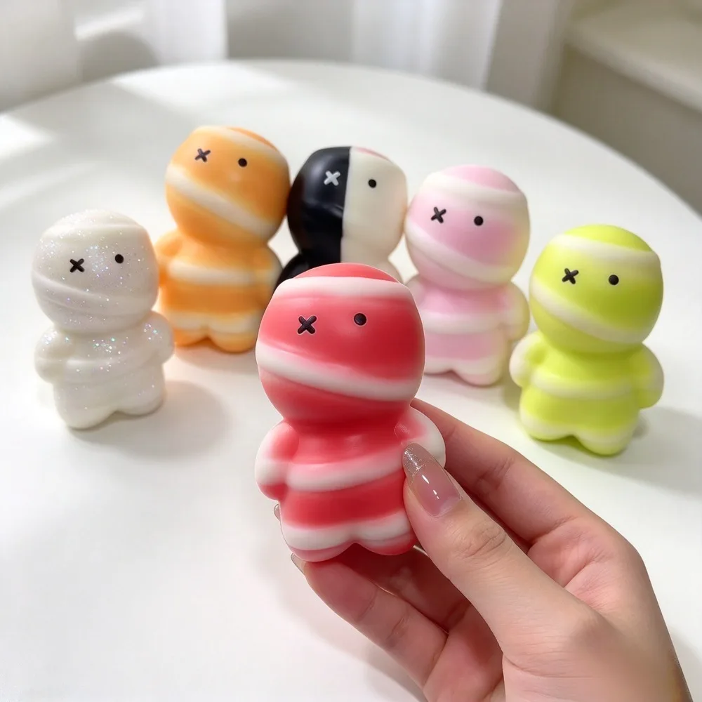 Cute Halloween Mummy Character Squishies Slow Rising Soft Squeeze Toys Stress Relief Kids Halloween Party Favors Gift